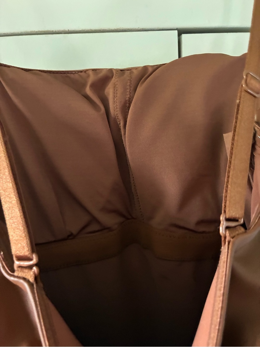 Popilush sz XS Faux Leather Brown Jumpsuit with Strappy Neckline nwt - Picture 14 of 15